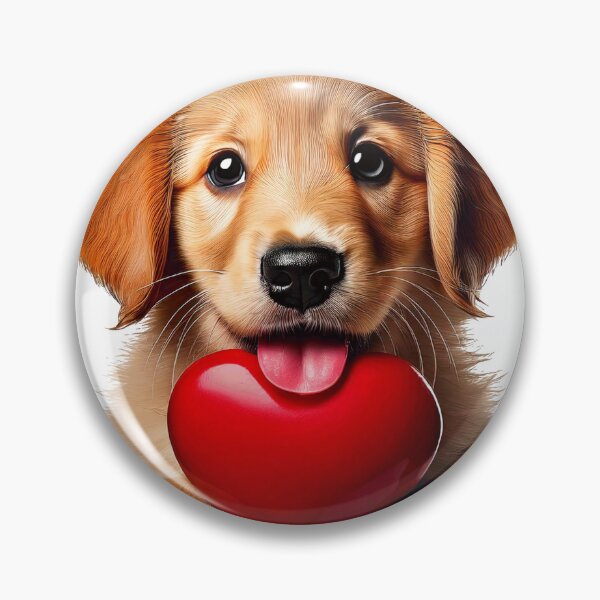 Item preview, cute and loving golden retriever dog wtih a heart designed and sold by MeAesthetics.