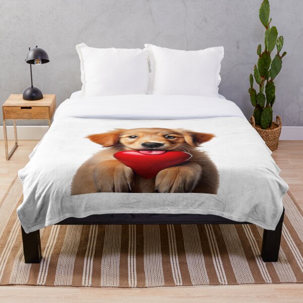 Item preview, cute and loving golden retriever dog wtih a heart designed and sold by MeAesthetics.