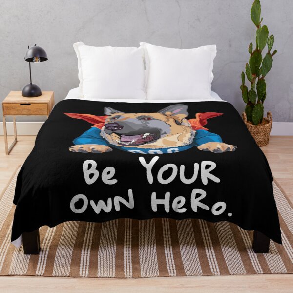 Item preview, "Cute German Shepherd Superdog – Flying Canine Hero | Be Your Own Hero, Puppy Power, Dog Lover Gift" designed and sold by artworkathome.
