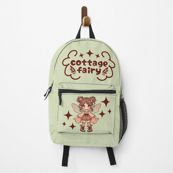 Item preview, Kawaii Fairycore Cottagecore Fairy Girl Olive Green Background designed and sold by AnmitsuArt.
