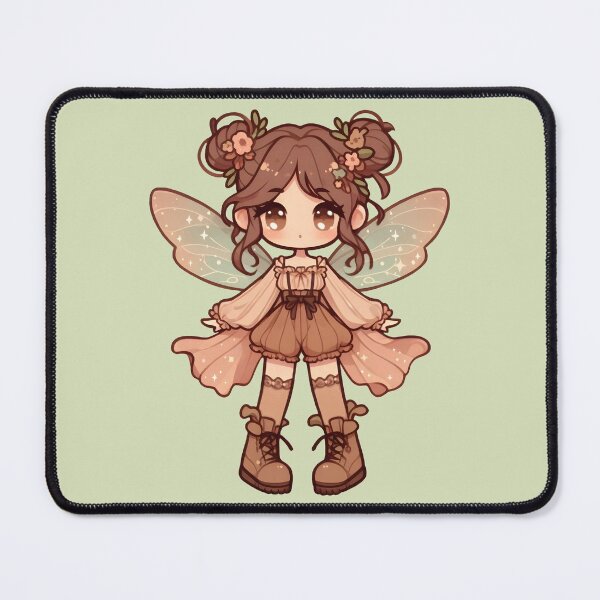 Item preview, Kawaii Fairycore Cottagecore Fairy Girl Olive Green Background designed and sold by AnmitsuArt.