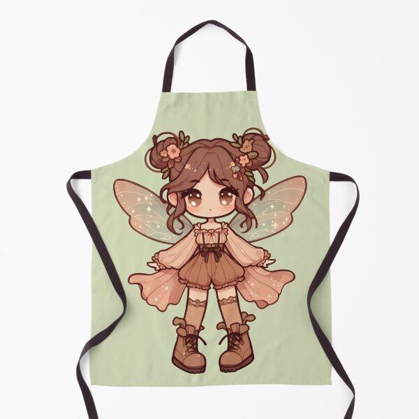 Item preview, Kawaii Fairycore Cottagecore Fairy Girl Olive Green Background designed and sold by AnmitsuArt.