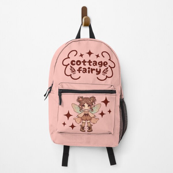 Item preview, Kawaii Fairycore Cottagecore Fairy Girl Pink Background designed and sold by AnmitsuArt.
