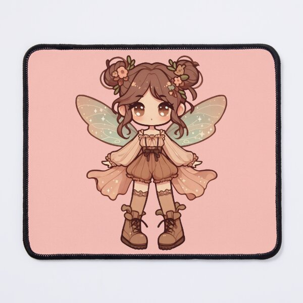 Item preview, Kawaii Fairycore Cottagecore Fairy Girl Pink Background designed and sold by AnmitsuArt.