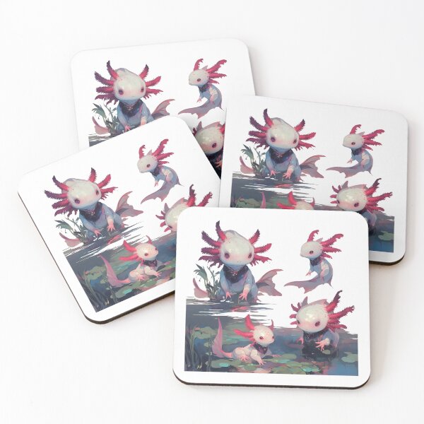 Item preview, Cute four happy axolotls designed and sold by SMARTKIT  DESIGNAGENCY.