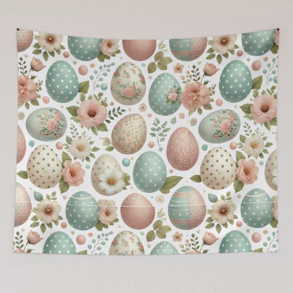 Item preview, Vintage Floral Easter Egg Pattern designed and sold by MadameSayCheese.