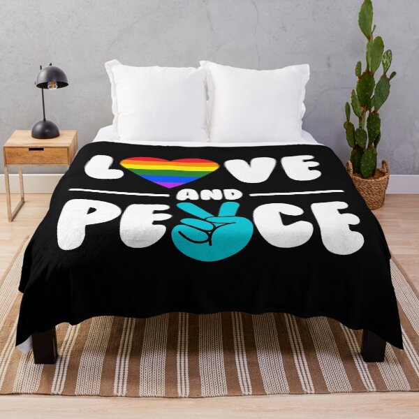 Item preview, Love And Peace (with LGBT Rainbow Colors) designed and sold by SpaceAlienTees.