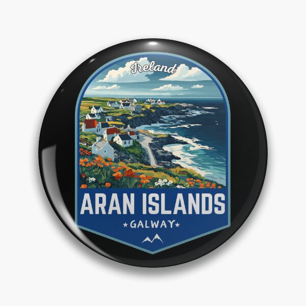 Item preview, Aran Islands in Galway Ireland Retro Travel Art Emblem designed and sold by MaateoDesign.