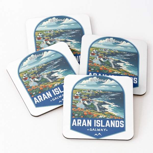 Item preview, Aran Islands in Galway Ireland Retro Travel Art Emblem designed and sold by MaateoDesign.