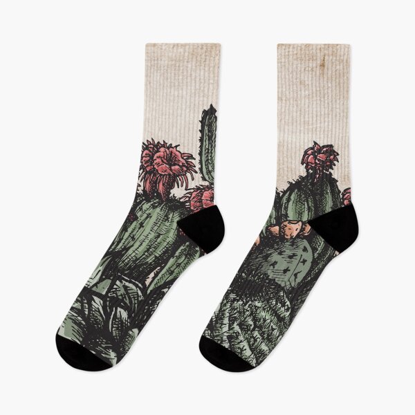 Item preview, cactus succulents flowers on parchment designed and sold by BatJamDesigns.