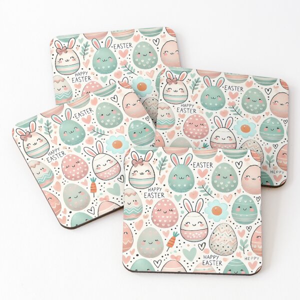 Item preview, Cute Kawaii Easter Egg Pattern designed and sold by MadameSayCheese.