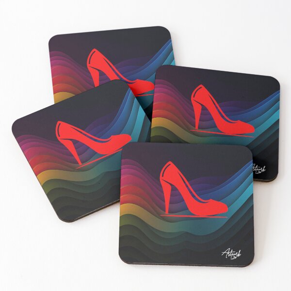 Item preview, Red high heel on abstract colorful background designed and sold by FD-artwork.