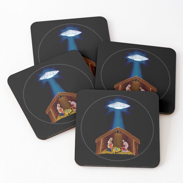Item preview, Nativity Manger Scene With UFO Star designed and sold by SpaceAlienTees.