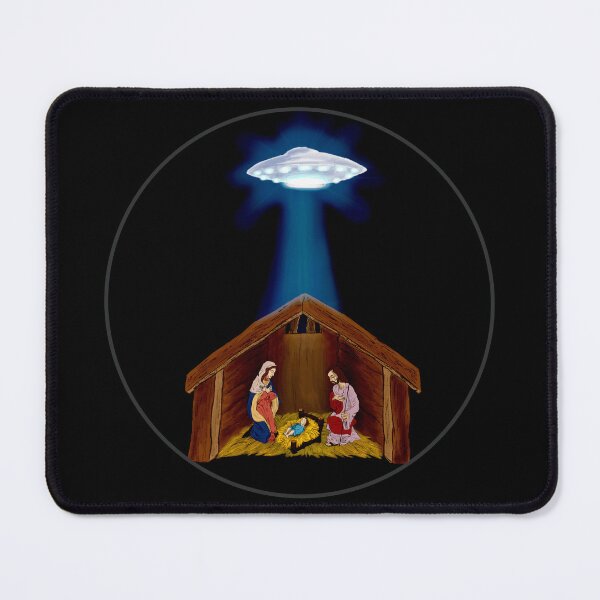 Item preview, Nativity Manger Scene With UFO Star designed and sold by SpaceAlienTees.
