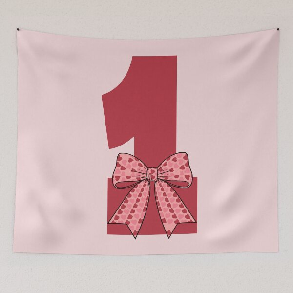 Item preview, Kids 1st Coquette Birthday Party One Year Old Girl Coquette Bow designed and sold by giftfromheart.