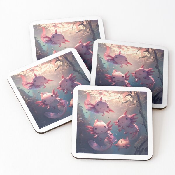 Item preview, Cute four happy axolotls designed and sold by SMARTKIT  DESIGNAGENCY.