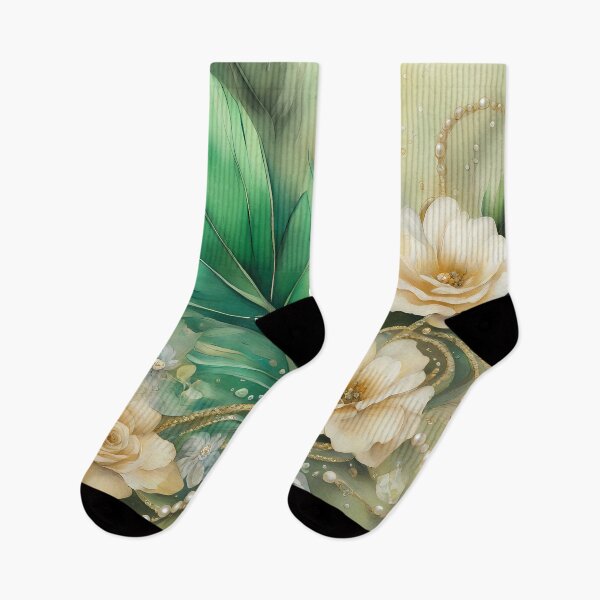Item preview, Green Feather and Flowers designed and sold by CalmnessbyChoice.
