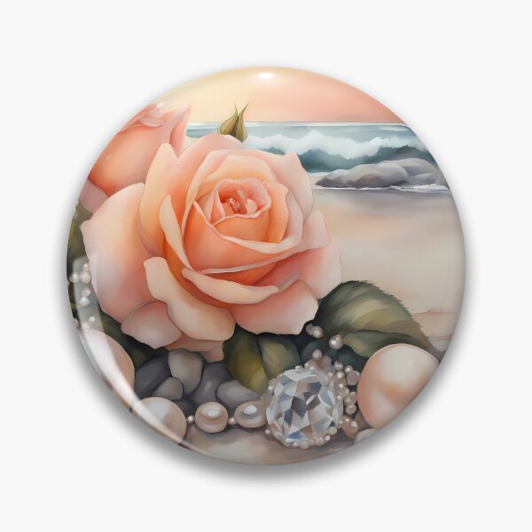 Item preview, Peach Roses and Pearls on Beach designed and sold by CalmnessbyChoice.