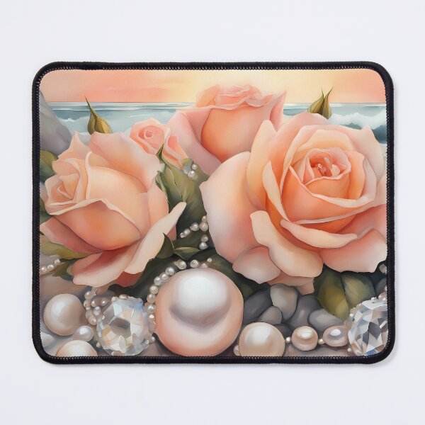Item preview, Peach Roses and Pearls on Beach designed and sold by CalmnessbyChoice.
