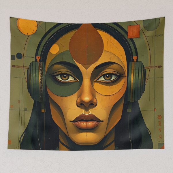 Item preview, Cybernetic Vision – Futuristic Abstract Portrait designed and sold by FoisonDesigns.