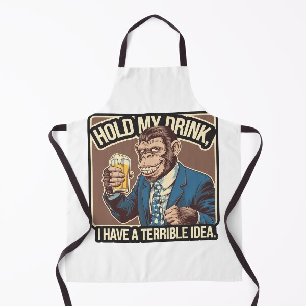 Item preview, Hold my drink, terrible idea, bad idea, funnyfits70, Humor, Funny, retro, vintage, funny quotes, animal humor, designed and sold by FunnyFits70.