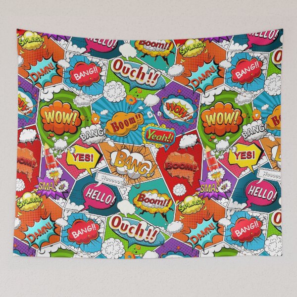 Item preview, Comic Pop Art Explosion Pattern – Colorful Retro Speech Bubbles designed and sold by Milamania.
