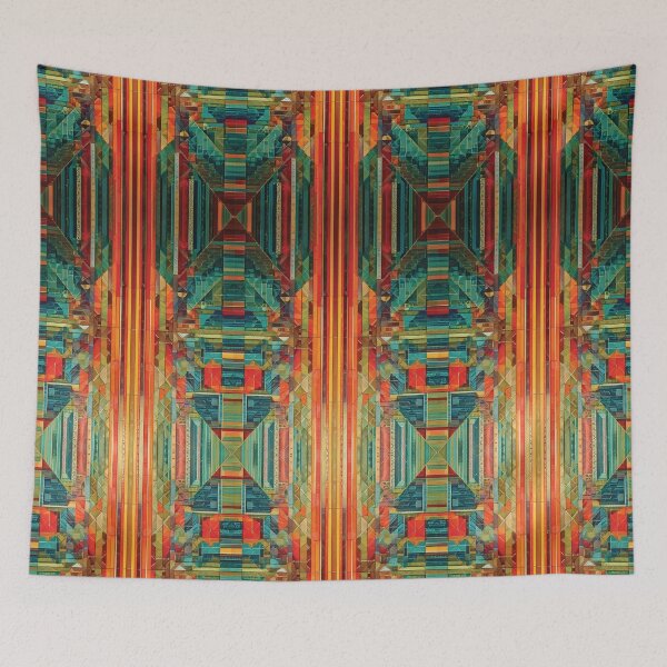 Item preview, Pattern of shapes and lines blend in hot tone colorful  designed and sold by Trianglegreen.