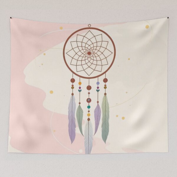 Item preview, Boho Dreamcatcher – Ethereal Pastel Wall Art designed and sold by FoisonDesigns.