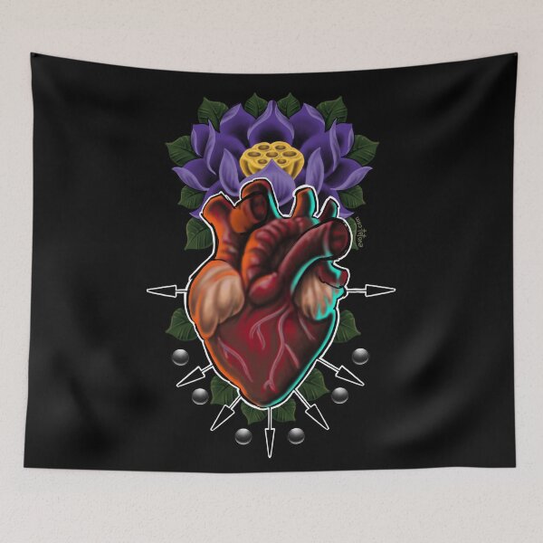 Item preview, Sacred Heart & Lotus designed and sold by Atom Godwin.