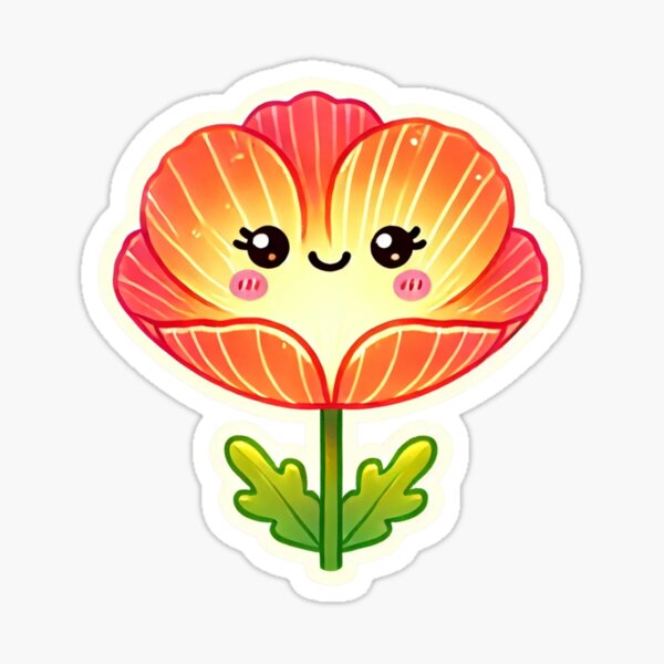 Item preview, Cute Happy California Poppy designed and sold by Driply-Studio.