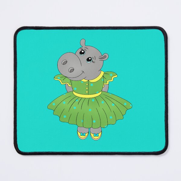 Item preview, Drawn cute hippo girl in a dress designed and sold by Kalamkas.