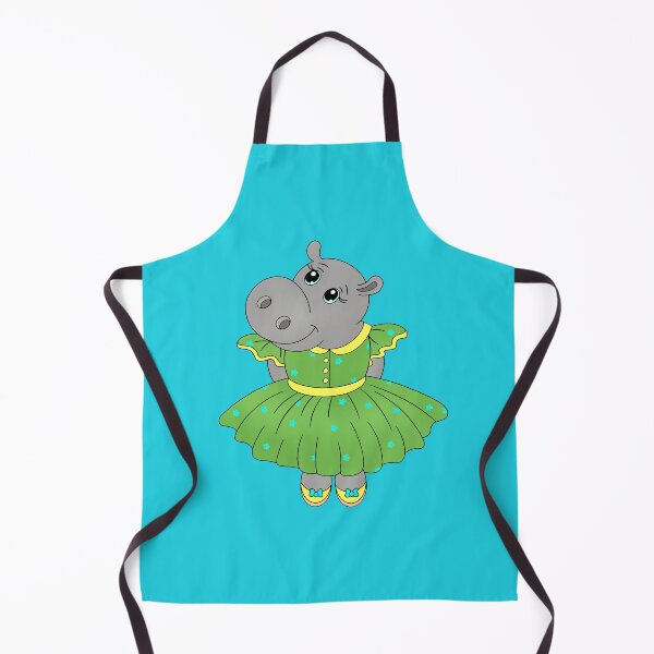 Item preview, Drawn cute hippo girl in a dress designed and sold by Kalamkas.
