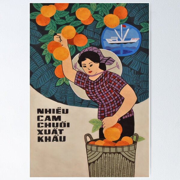 Item preview, Vietnamese Poster - Harvesting Oranges  designed and sold by Onodera.