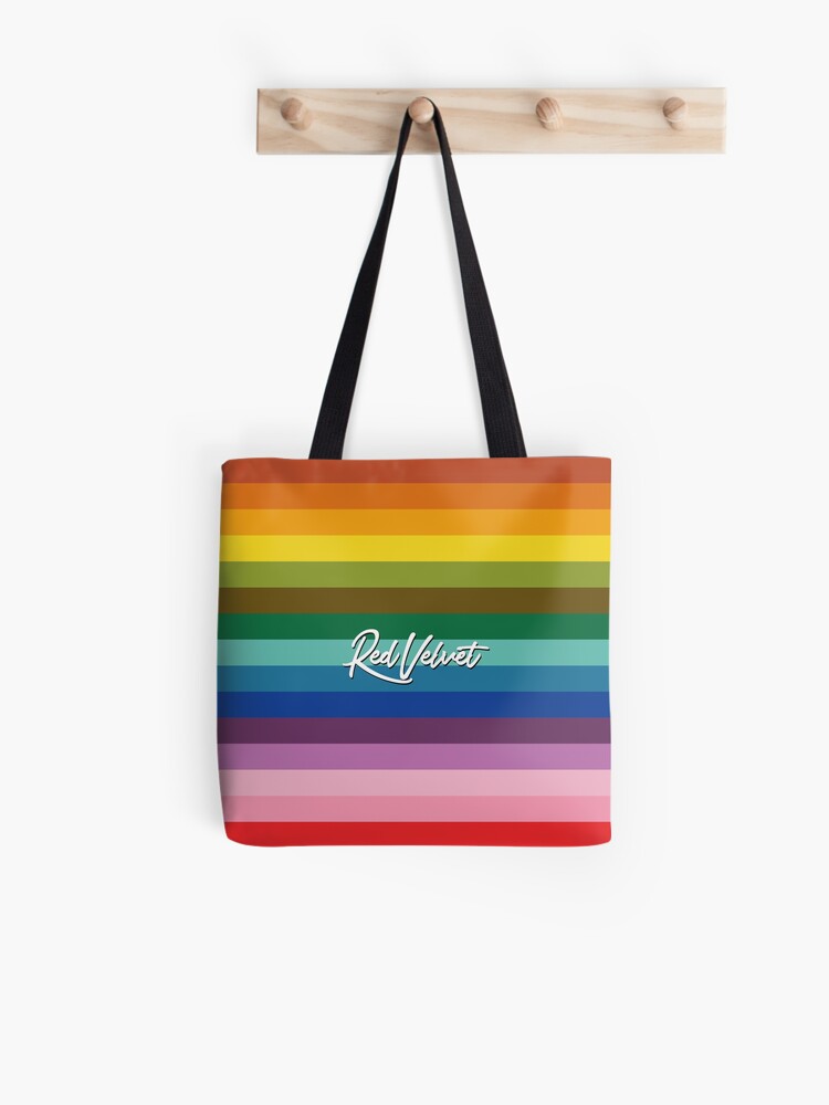 Joy S Peek A Boo Rainbow Dress Red Velvet Tote Bag By Duckiechan Redbubble