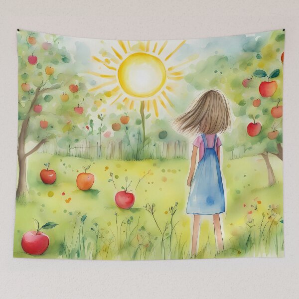 Item preview, Child in Apple Orchard designed and sold by CalmnessbyChoice.