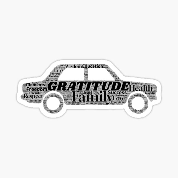 Item preview, Gratitude Car– Inspirational Word Art designed and sold by diaza.