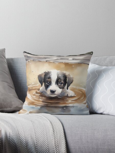 Item preview, Cute Puppy in Puddle designed and sold by BookCovered.