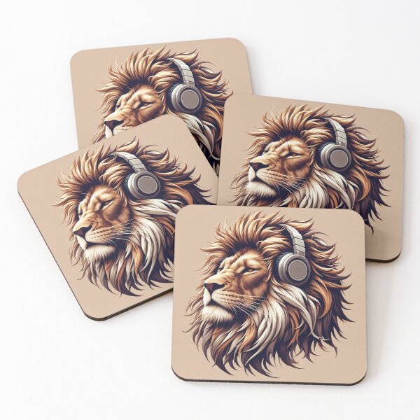 Item preview, Cool Lion Wearing Headphones Music Lover Design designed and sold by gkhanco.