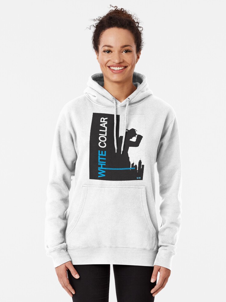 Hoodie with white online collar