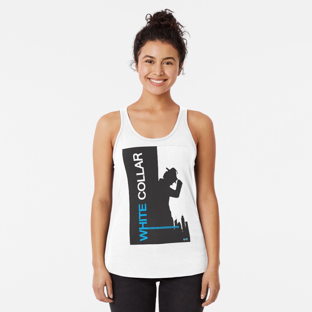 White Collar Racerback Tank Top