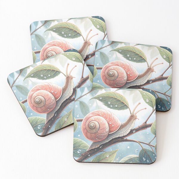 Item preview, Snail on a Leaf – Tranquil Nature Illustration designed and sold by WinusYTS.
