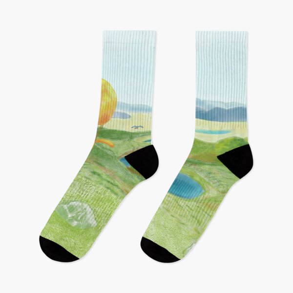 Item preview, Three friends on an adventure in idyllic volcanos designed and sold by greenPQBstudio.