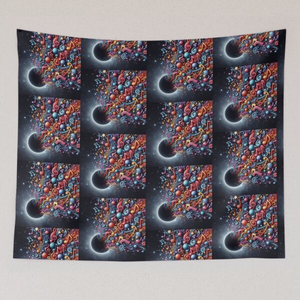 Item preview, Colorful notes coming out of a black hole in space designed and sold by Dogandesighn.