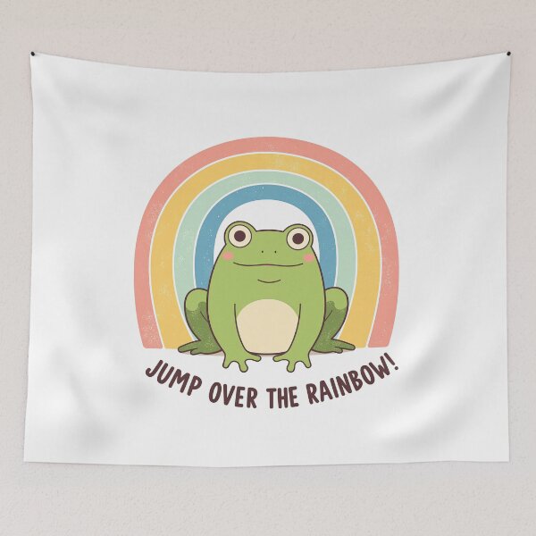 Item preview, Frog and Rainbow : JUMP OVER THE RAINBOW! designed and sold by FortuneWildCat.