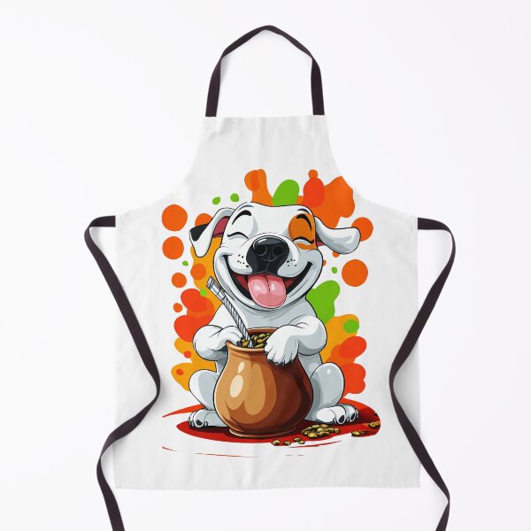 Item preview, Happy Dogo Argentino Drinking Yerba Mate – Funny Mate Lover Cartoon designed and sold by flamini.