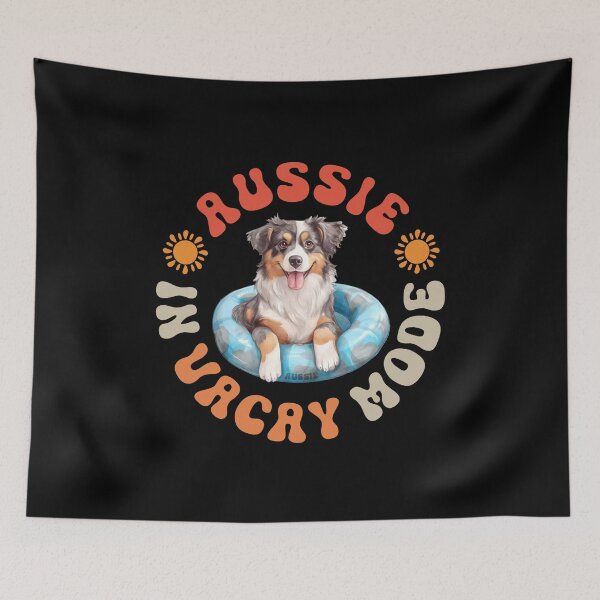 Item preview, Aussie Holiday Vacation Australian Shepherd Dog With Floatie designed and sold by eclecTEEq.