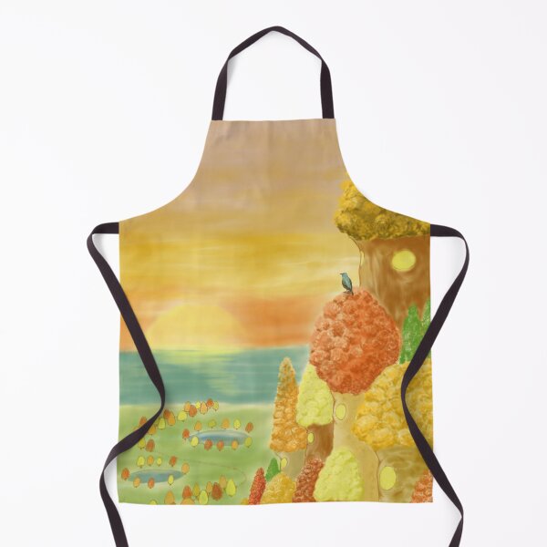 Item preview, Upper hill tree village at peaceful sunrise designed and sold by greenPQBstudio.