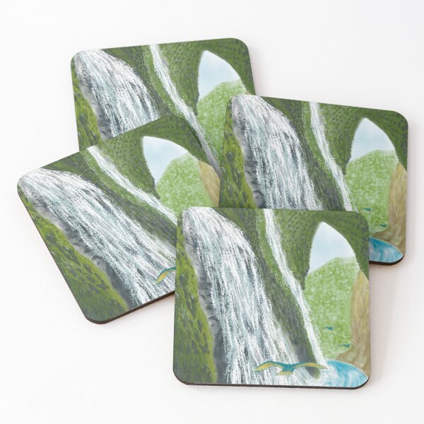 Item preview, A mystical waterfall and ravine designed and sold by greenPQBstudio.