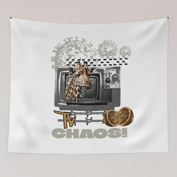 Item preview, TV Chaos – Surreal Giraffe Collage designed and sold by ArtSE46.