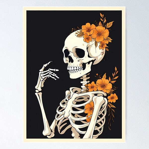 Artikel-Vorschau von Ethereal Skeleton with Floral Elegance – A Gothic Art Masterpiece, designt und verkauft von printsseraph.